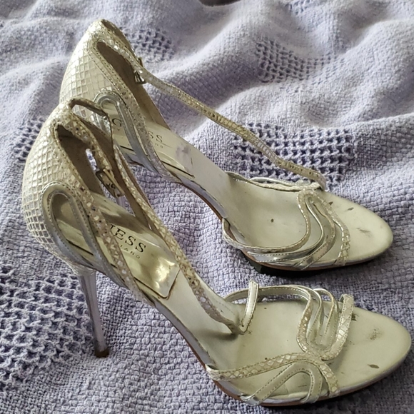 Smallville set silver python heels - Picture 1 of 6